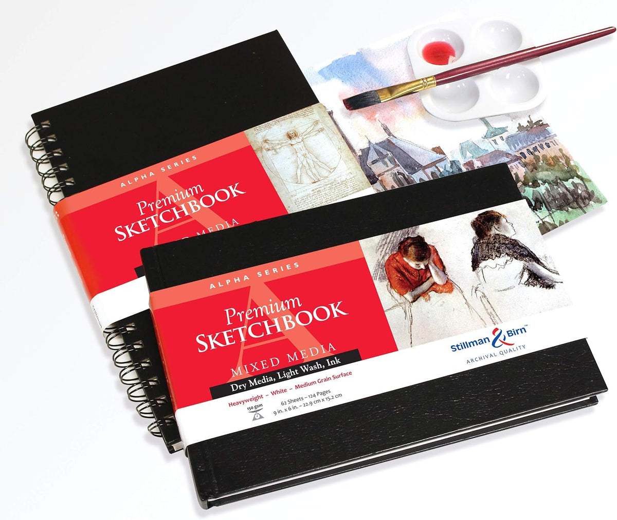 Stillman & Birn Alpha Series Hardbound Sketchbook, A4 (8.25" x 11.75"), 150 GSM (Heavyweight), White Paper, Medium Grain Surface
