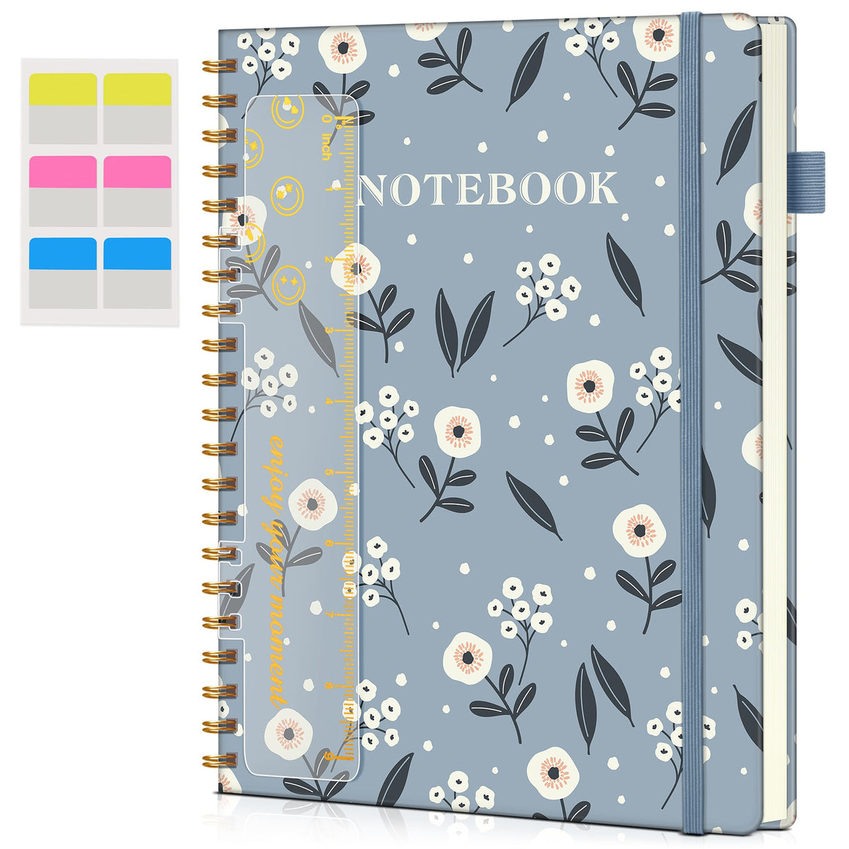 Blank Spiral Notebook Journal 8.5” x 11”, A4 Large Sketch Book for Women Men, 100 GSM Blank Paper Drawing Notebook, Hardcover Spiral Bound Sketchbook for Sketching Work School, Wildflower Mountainside