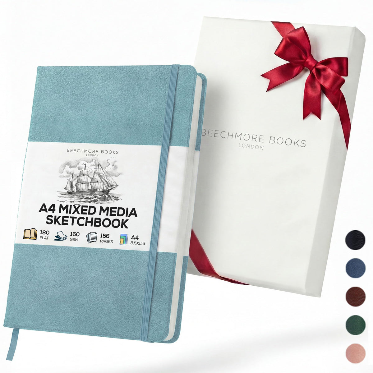 Beechmore Books A5 5.8x8.3 Mixed Media Sketchbook 160 GSM/98LB, Gift Box