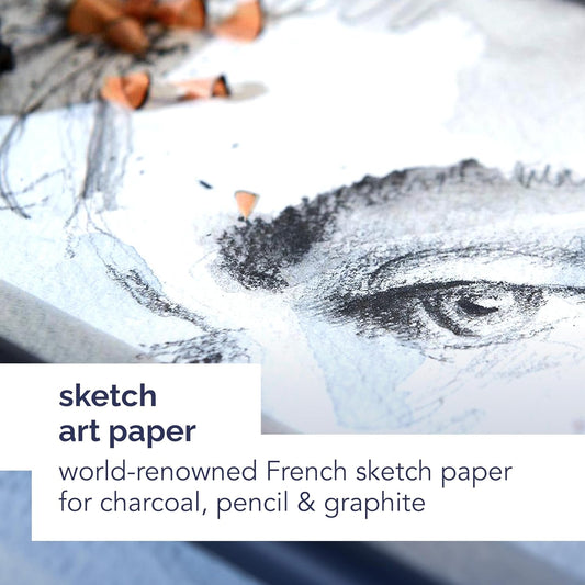Canson Artist Series Sketchbook, Hardbound Journal, 11x14 inches, 184 Pages (65lb/96g) - Artist Paper for Adults and Students - Graphite, Charcoal, Pencil, Colored Pencil