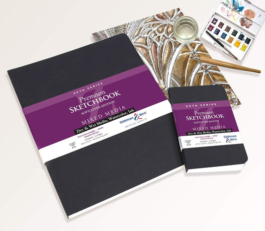 Stillman & Birn Zeta Series Softcover Sketchbook, 7.5" x 7.5", 270 gsm (Extra Heavyweight), White Paper, Smooth Surface