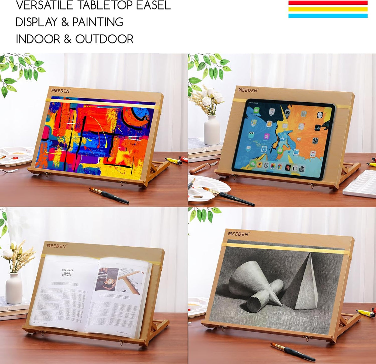 MEEDEN Wooden Tabletop Art Easel: A3 Wooden Tabletop Easel for Painting