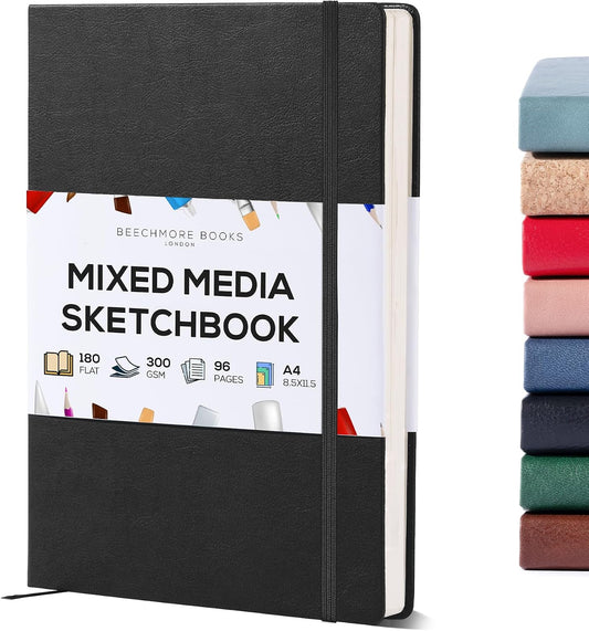 Beechmore Books A4 8.5x11 Mixed Media Sketchbook 300 GSM/140lb