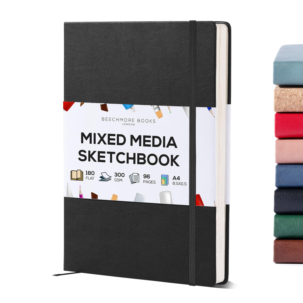 Beechmore Books A4 8.5x11 Mixed Media Sketchbook 300 GSM/140lb
