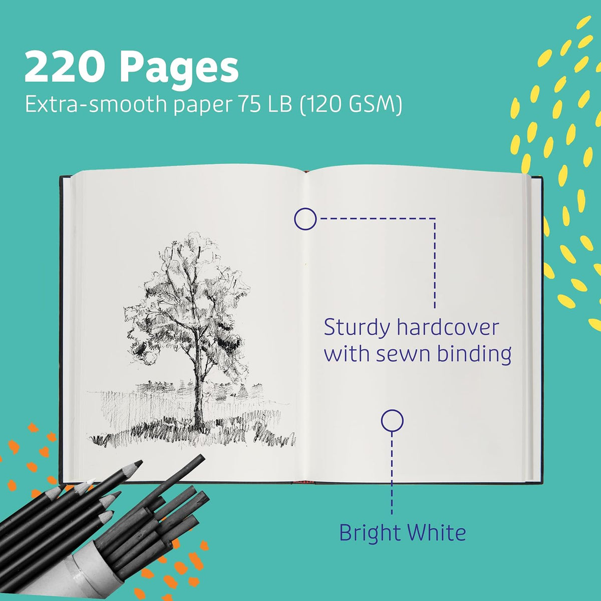 Artlicious Hardcover Sketchbook 5.5x8 Spiral Bound - Thick Paper