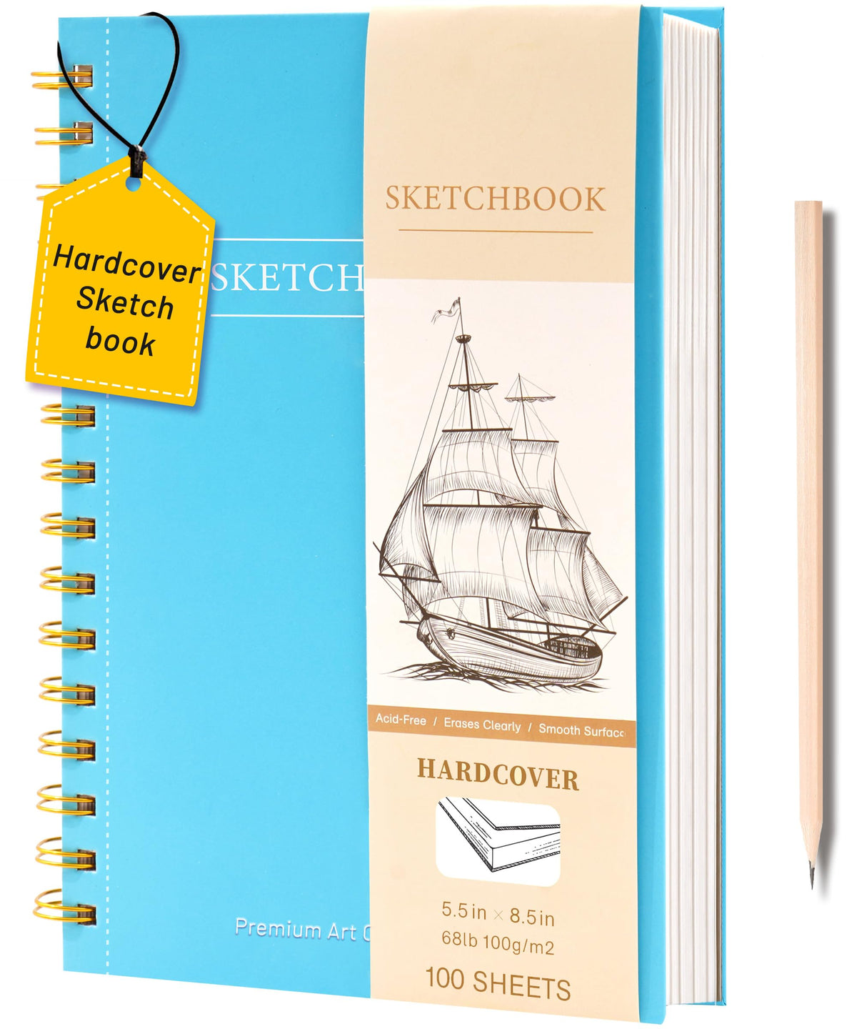 Yoment 9"x12" Hardcover Sketchbook for Drawing，120 Sheets，100GSM