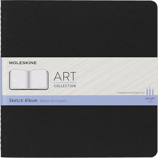 Moleskine Art Sketch Album, Soft Cover, Square (7.5" x 7.5") Plain/Blank, Black, 88 Pages
