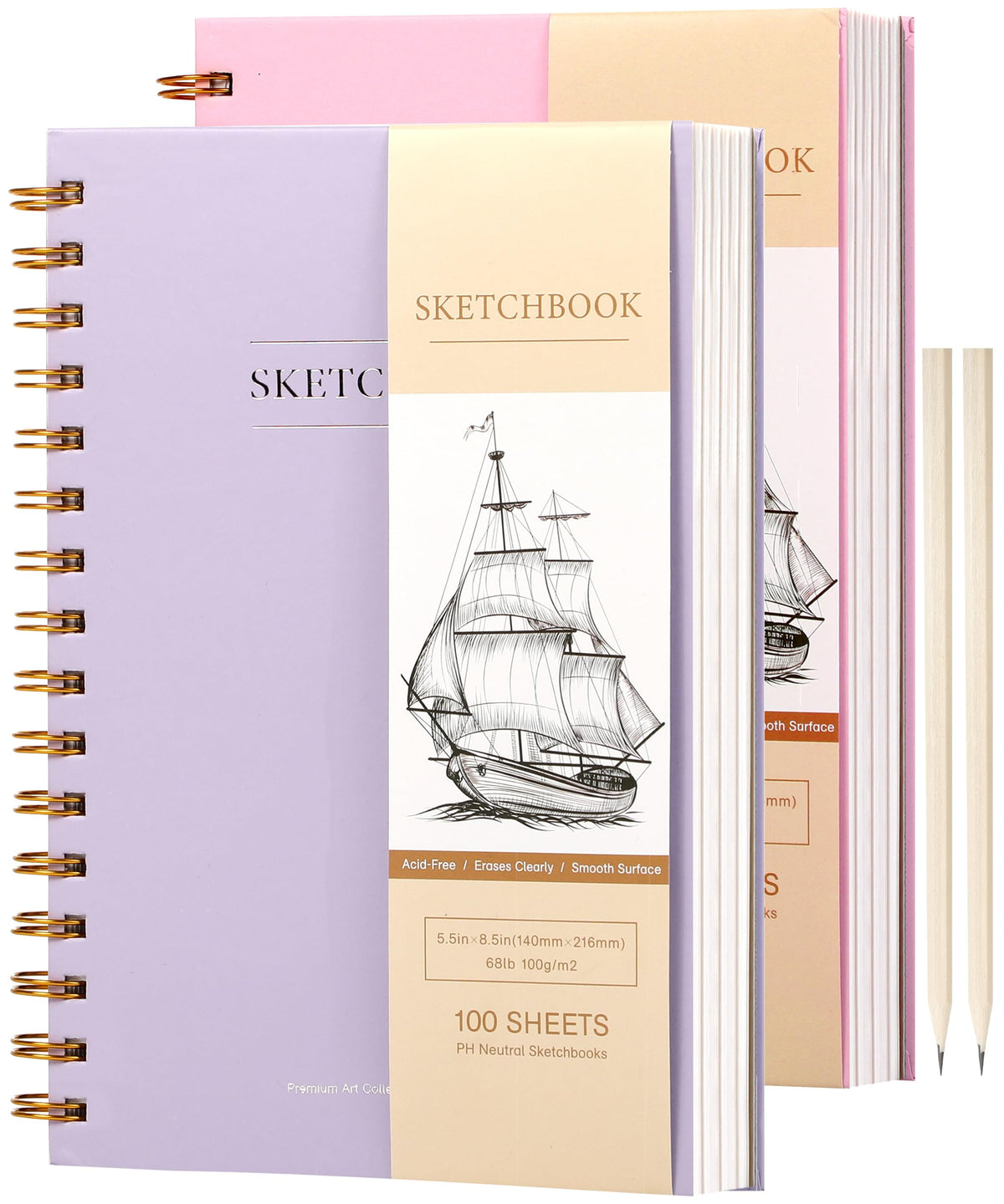 Yoment 9"x12" Hardcover Sketchbook for Drawing，120 Sheets，100GSM