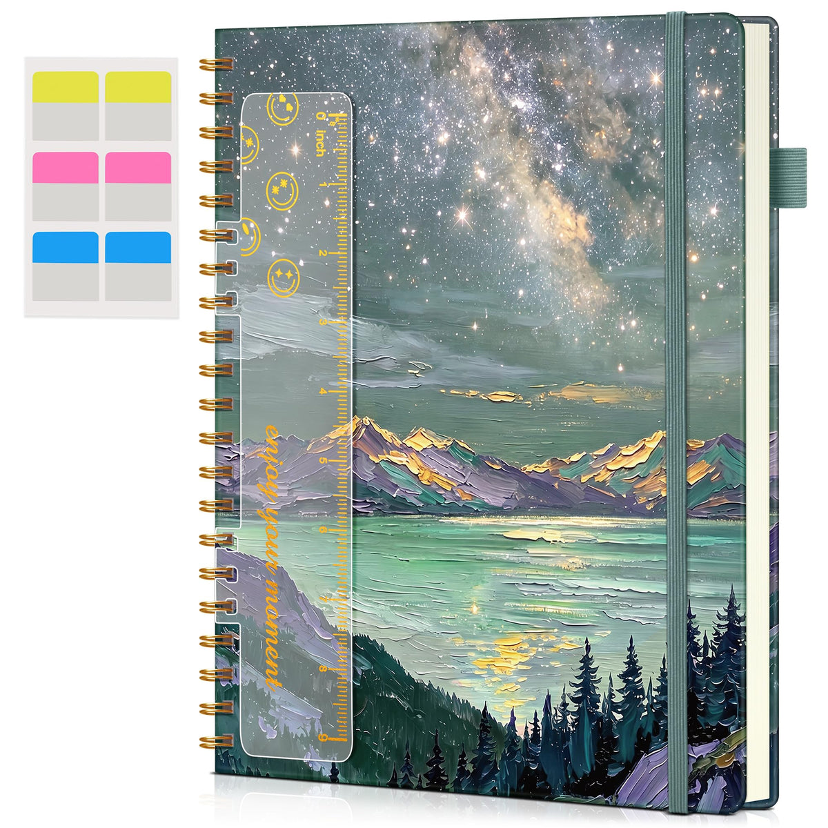 Blank Spiral Notebook Journal 8.5” x 11”, A4 Large Sketch Book for Women Men, 100 GSM Blank Paper Drawing Notebook, Hardcover Spiral Bound Sketchbook for Sketching Work School, Wildflower Mountainside