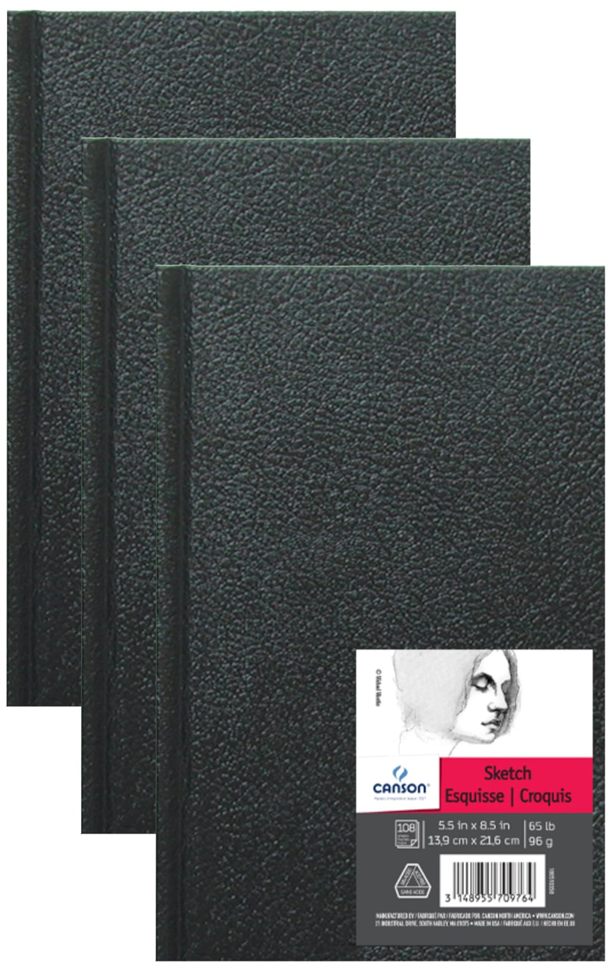 Canson Artist Series Sketchbook, Hardbound Journal, 11x14 inches, 184 Pages (65lb/96g) - Artist Paper for Adults and Students - Graphite, Charcoal, Pencil, Colored Pencil