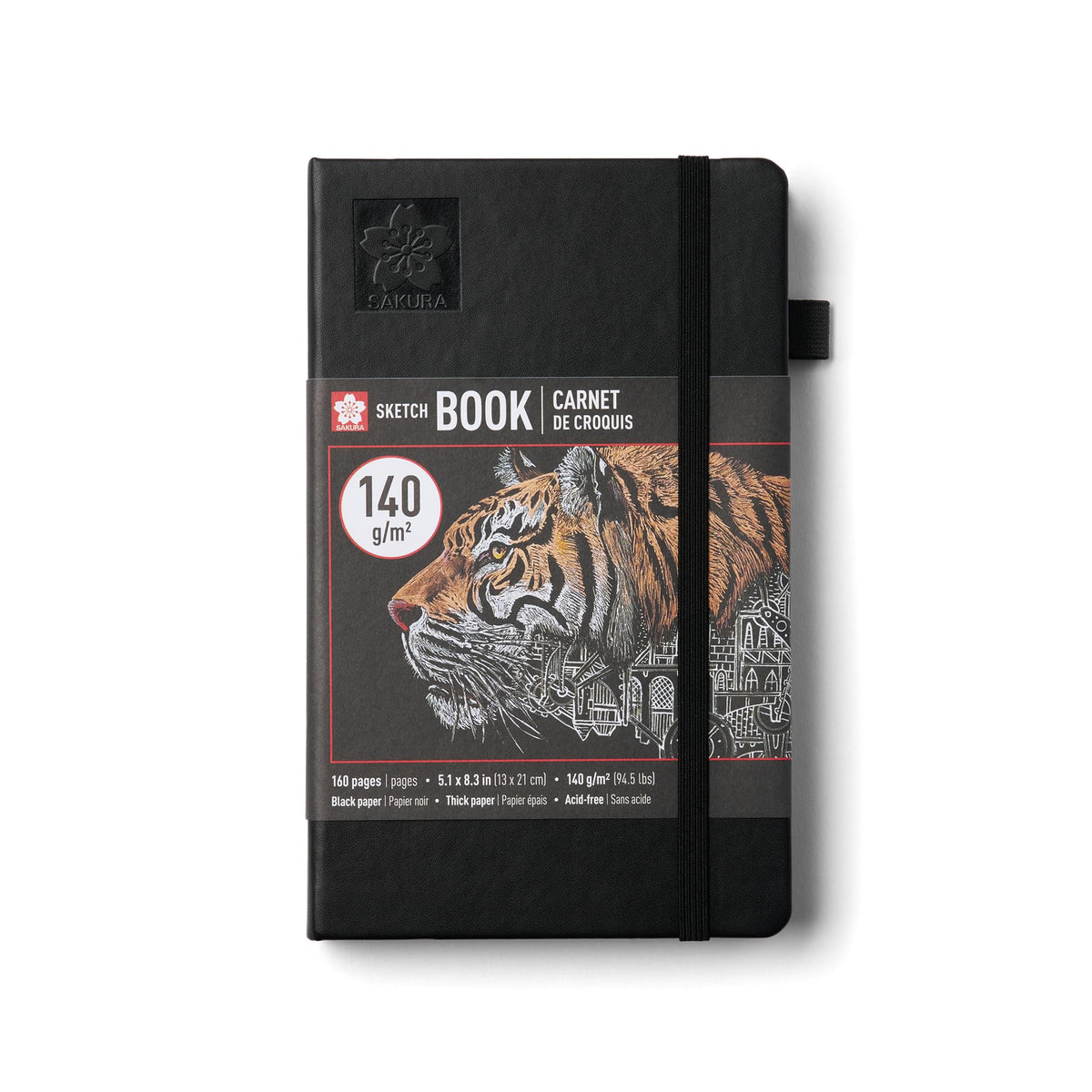 Sakura Sketchbook A5, Hardcover, 160 Pages, 5.1 x 8.3", Black, Cream Paper