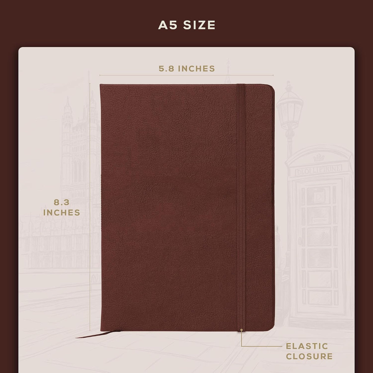 Beechmore Books A5 5.8x8.3 Mixed Media Sketchbook 160 GSM/98LB, Gift Box