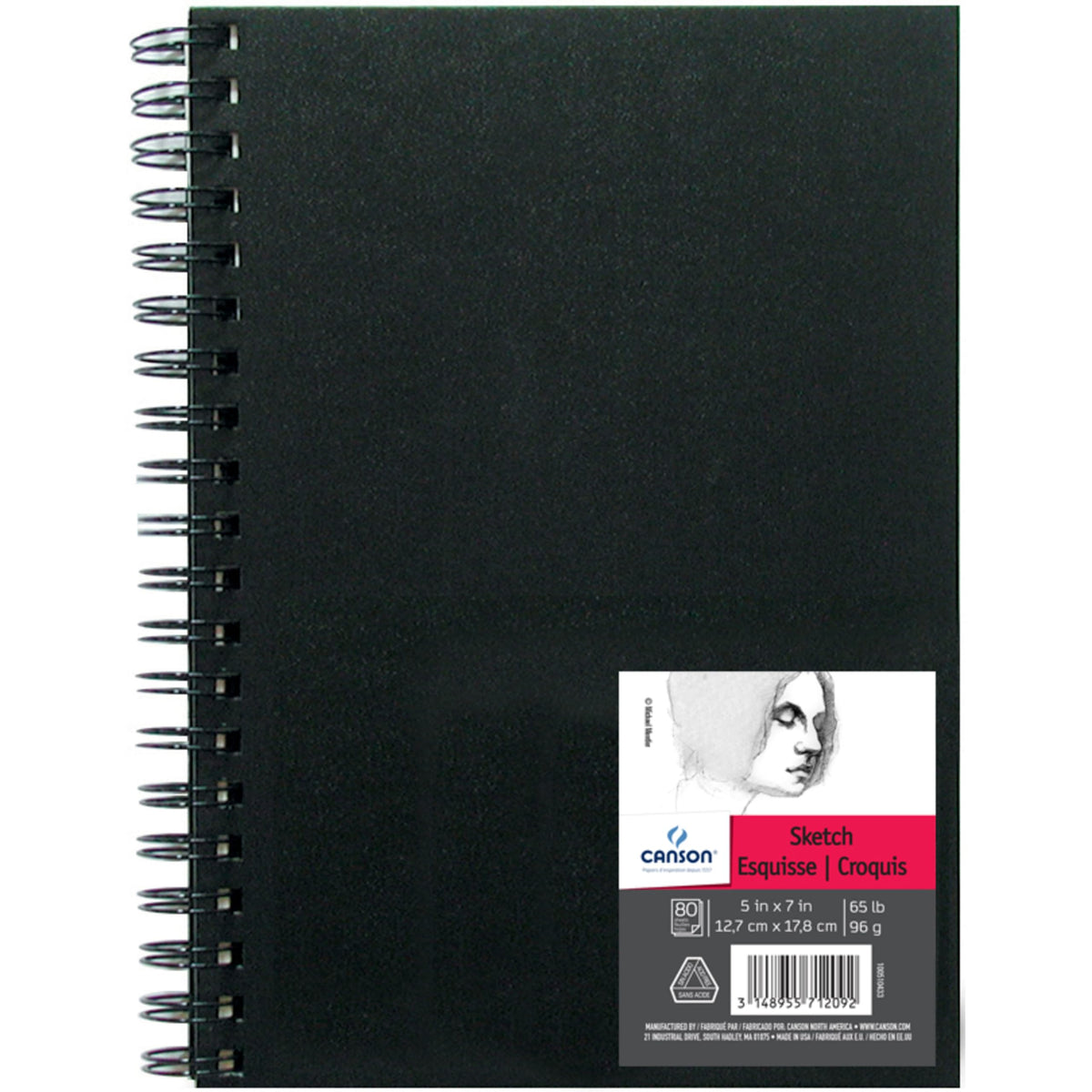 Canson Artist Series Sketchbook, Hardbound Journal, 11x14 inches, 184 Pages (65lb/96g) - Artist Paper for Adults and Students - Graphite, Charcoal, Pencil, Colored Pencil