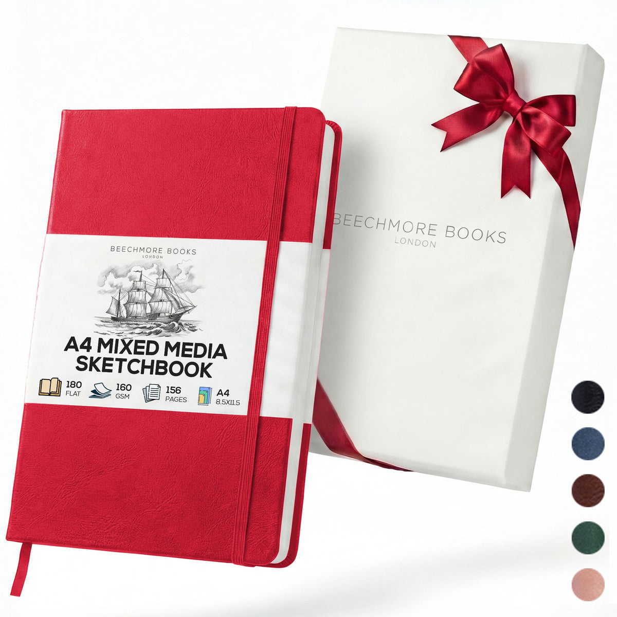 Beechmore Books A5 5.8x8.3 Mixed Media Sketchbook 160 GSM/98LB, Gift Box