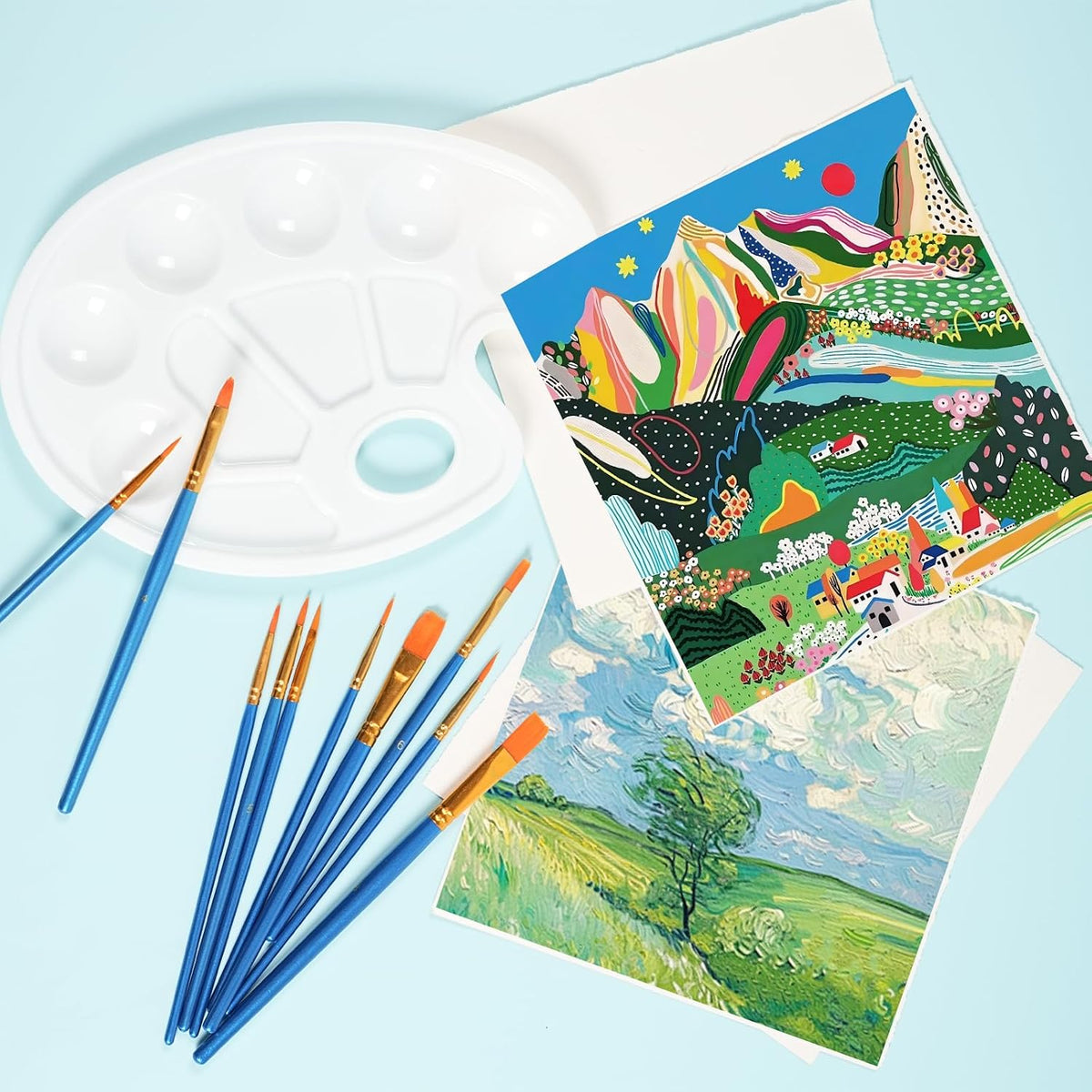 S & E TEACHER'S EDITION 72 Pcs Painting Brush Palette Set