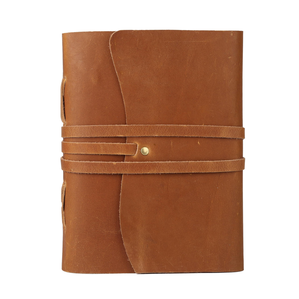 KomalC Leather Journal Notebook, Genuine Leather Journal for Men & Women Handmade Writing Travel Notebook, 240 Unlined Pages Vintage Notepad Gift: Rustic Brown (7"x5")