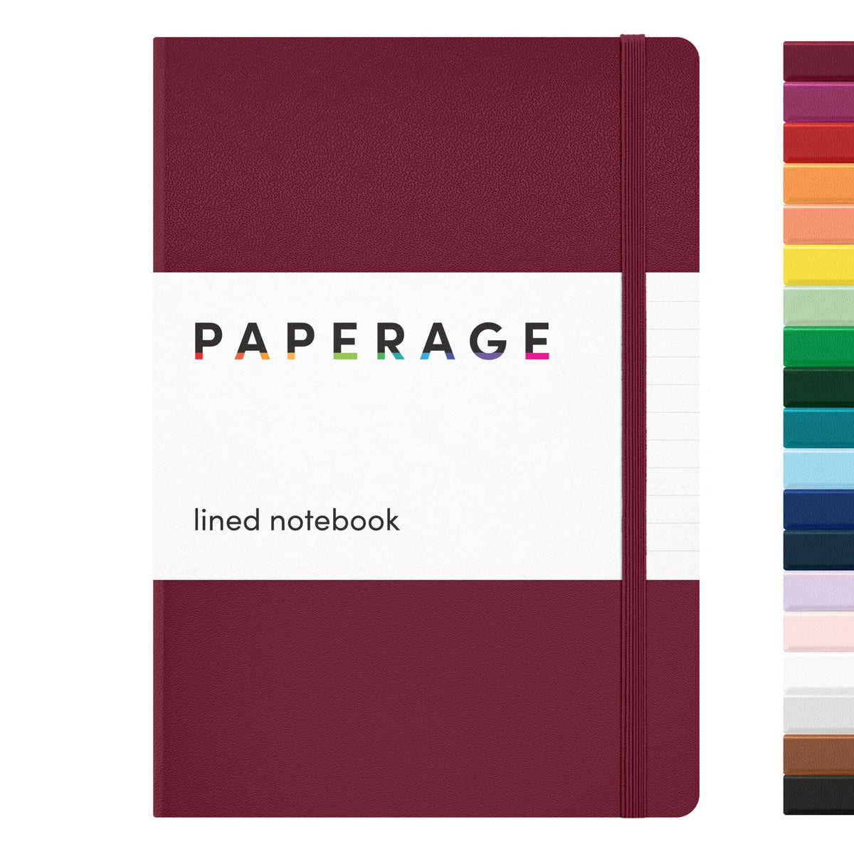 PAPERAGE Blank Journal Notebook, (Red), 160 Pages, Medium 5.6 in x 8 in - 100 GSM Thick Paper – Hardcover Journaling Notebook for Work, School, Note Taking or Sketching