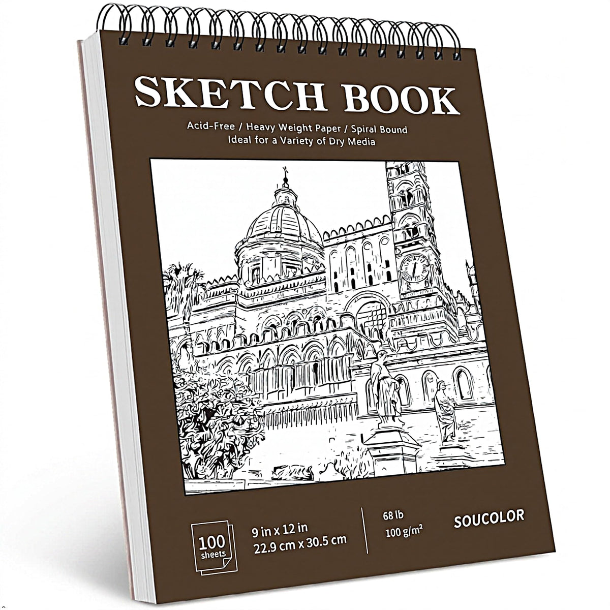 Soucolor Cute Sketch Book 9" x 12" Drawing Paper,Pink Teen Girls Sketchbook