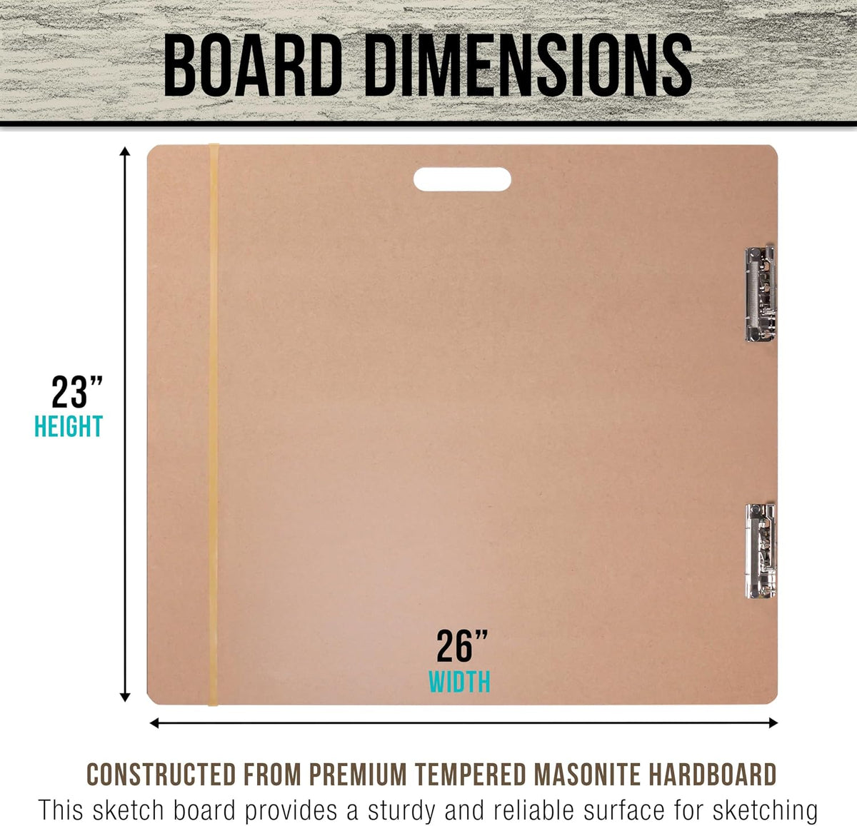 U.S. Art Supply 23" x 26" Artist Sketch Tote Board - Lightweight Hardboard