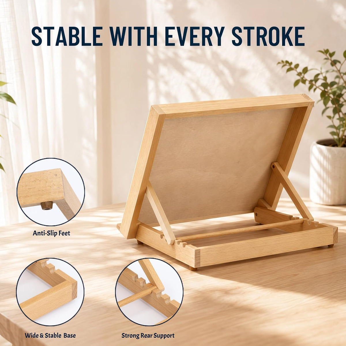 12.5"x16.5" Foldable Beechwood Tabletop Painting Easel