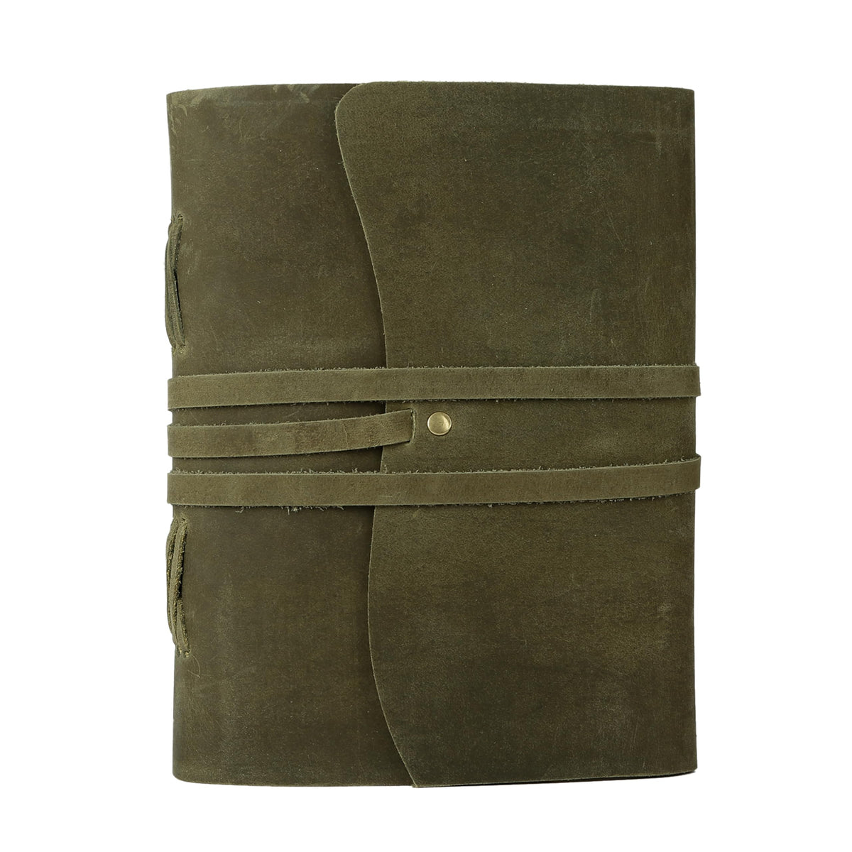 KomalC Leather Journal Notebook, Genuine Leather Journal for Men & Women Handmade Writing Travel Notebook, 240 Unlined Pages Vintage Notepad Gift: Rustic Brown (7"x5")