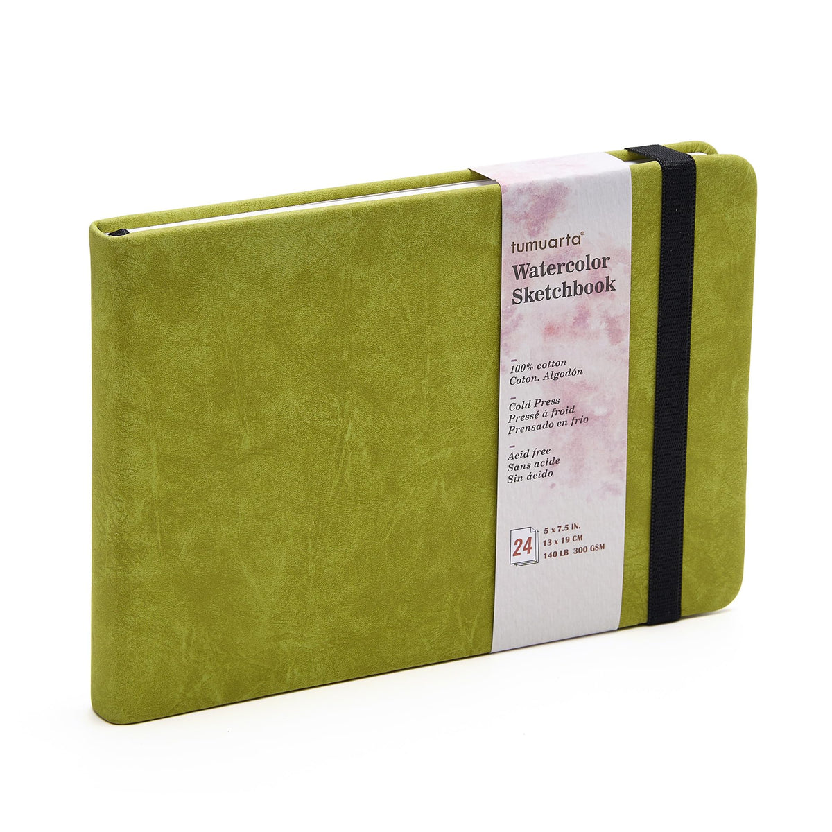 tumuarta Portrait Watercolor Sketchbook, 7.5x5, 140 LB, 300GSM, 100% Cotton Paper, Cold Press, 24 Sheets,48 Pages, Watercolor Journal for Use As Sketch Book and Mixed Media Pad On The Go