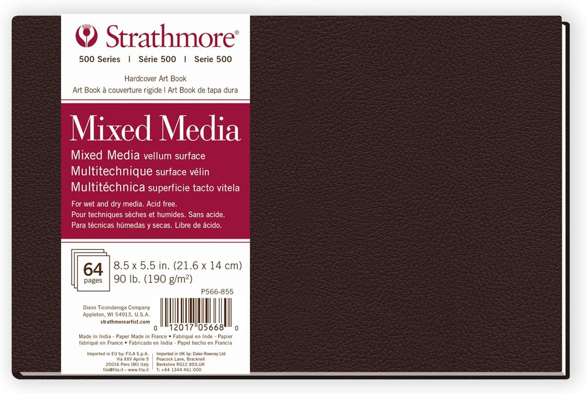 Strathmore 500 Series Hardcover Mixed Media Journal, 90 lb. Vellum Paper, 5.5 X 8.5 inches, 64 Pages (566-5)