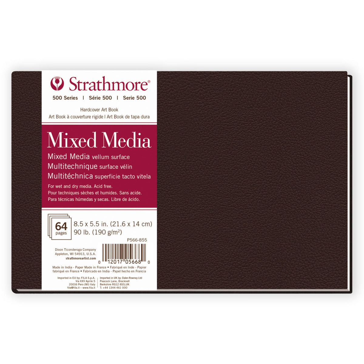 Strathmore 500 Series Hardcover Mixed Media Journal, 90 lb. Vellum Paper, 5.5 X 8.5 inches, 64 Pages (566-5)