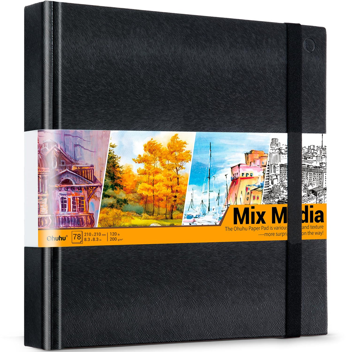 Ohuhu 10"x7" Mix Media Pad Art Sketchbook 78 Sheets for Painting Drawing