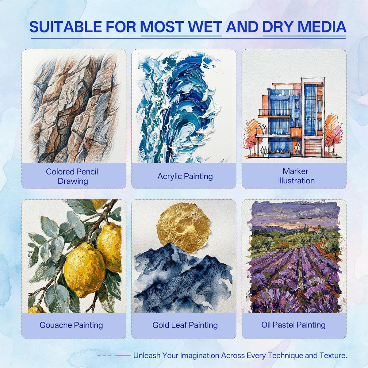 Beznh Watercolor Paper Pad 9x12 Watercolor Sketchbook 110lb/230G 36 Sheets