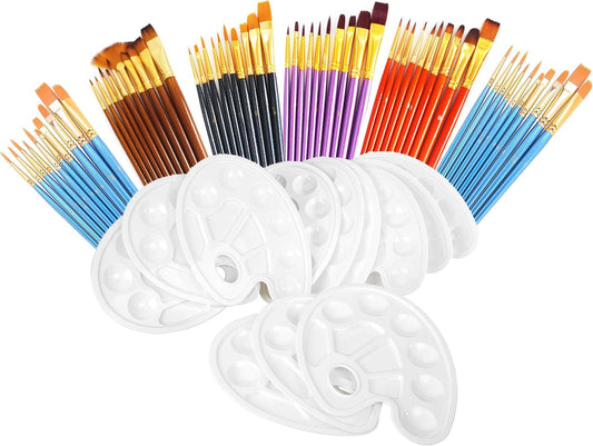 S & E TEACHER'S EDITION 72 Pcs Painting Brush Palette Set