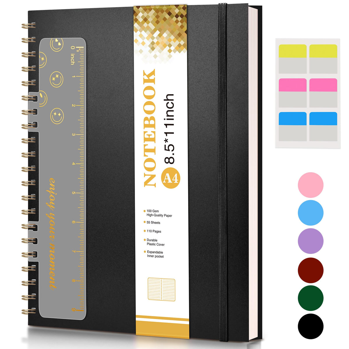 Blank Spiral Notebook Journal 8.5” x 11”, A4 Large Sketch Book for Women Men, 100 GSM Blank Paper Drawing Notebook, Hardcover Spiral Bound Sketchbook for Sketching Work School, Wildflower Mountainside