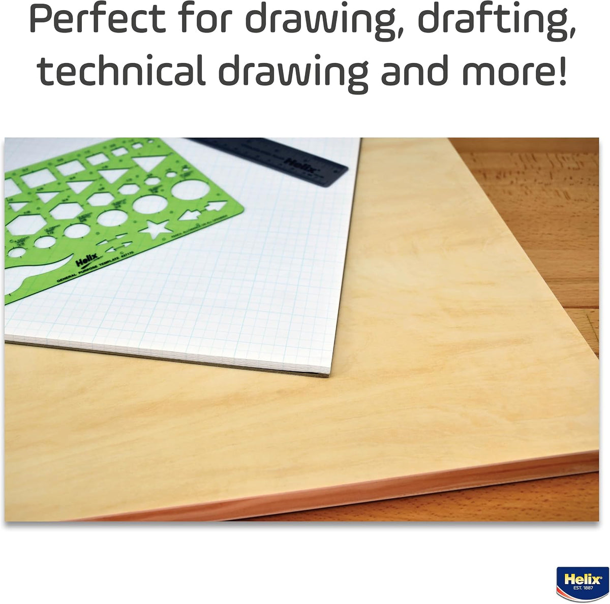 Helix - Wooden Drawing Board - Plain Edge - Lightweight - 18x24 inch