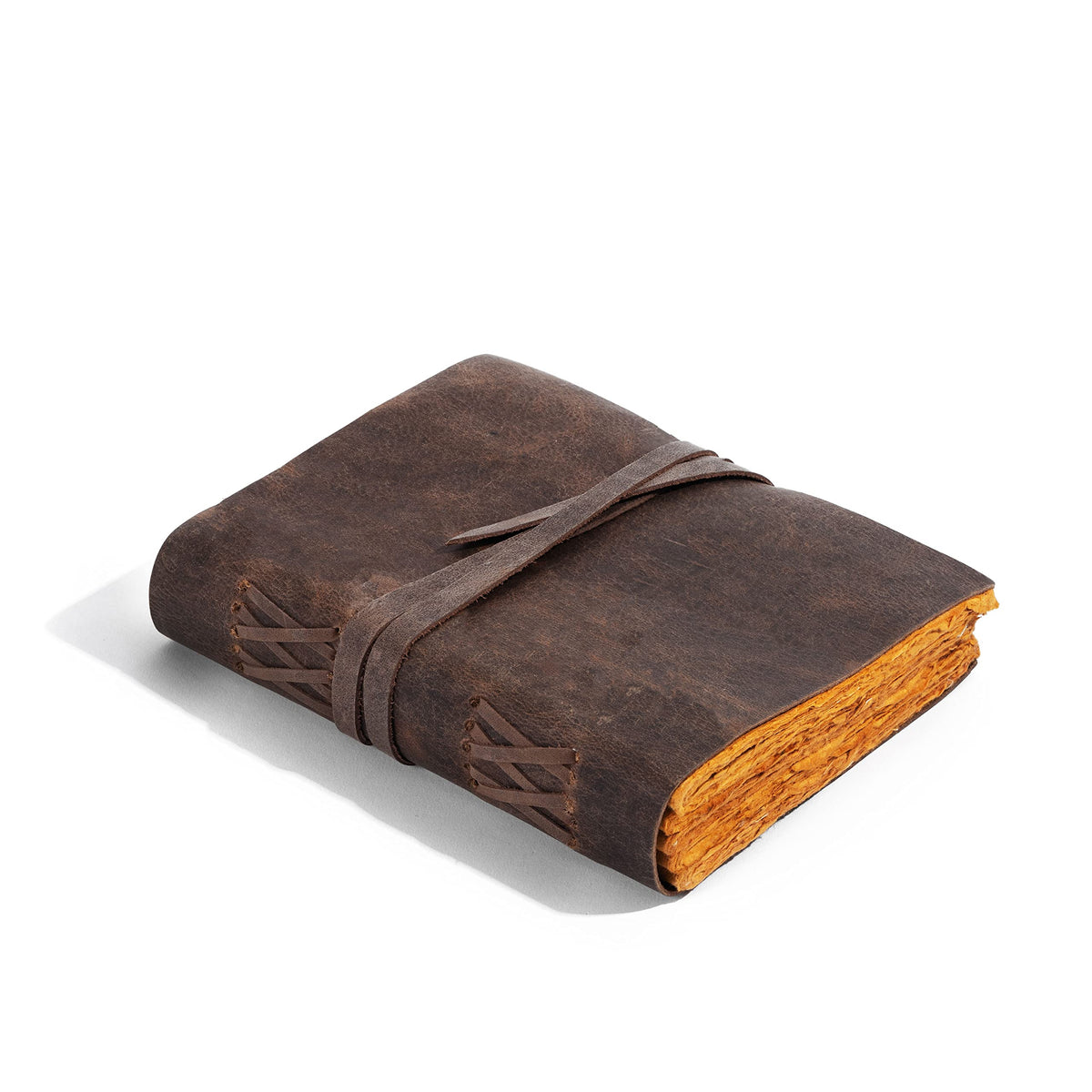 KomalC Leather Journal Notebook, Genuine Leather Journal for Men & Women Handmade Writing Travel Notebook, 240 Unlined Pages Vintage Notepad Gift: Rustic Brown (7"x5")
