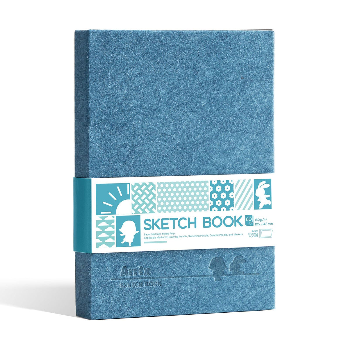 Arrtx Hardcover Sketch Book, 60 Sheets, 8.5 x 6.1 Inches
