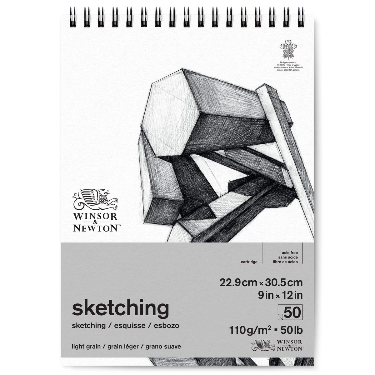 Winsor & Newton Classic Sketching Paper Pad, 14" x 17", 50 Sheets, 110gsm