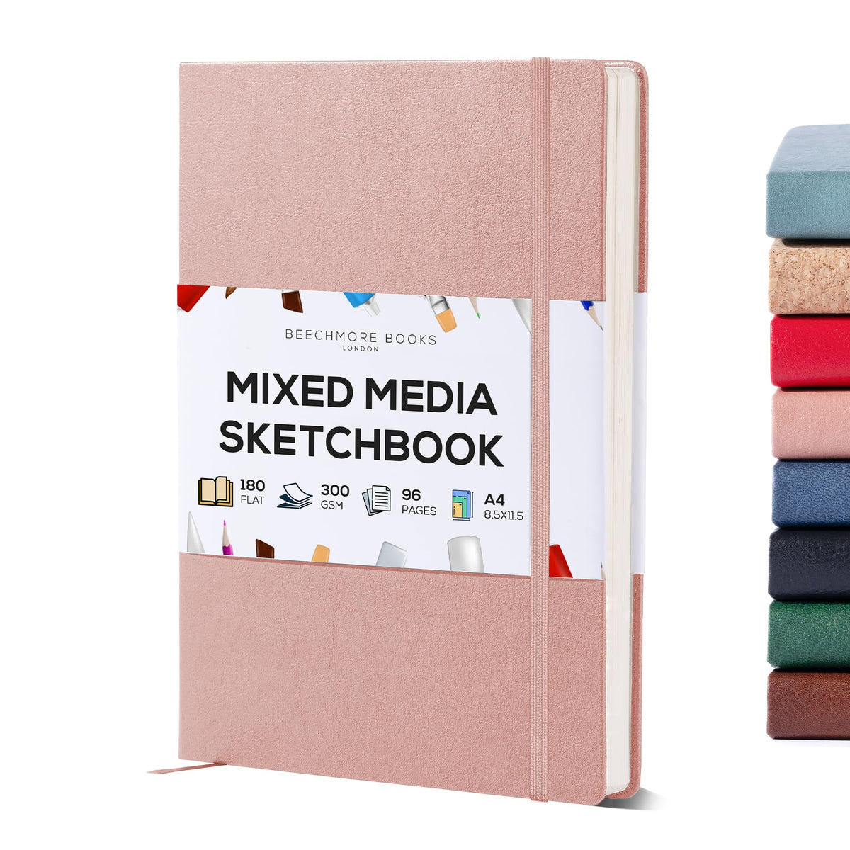 Beechmore Books A4 8.5x11 Mixed Media Sketchbook 300 GSM/140lb