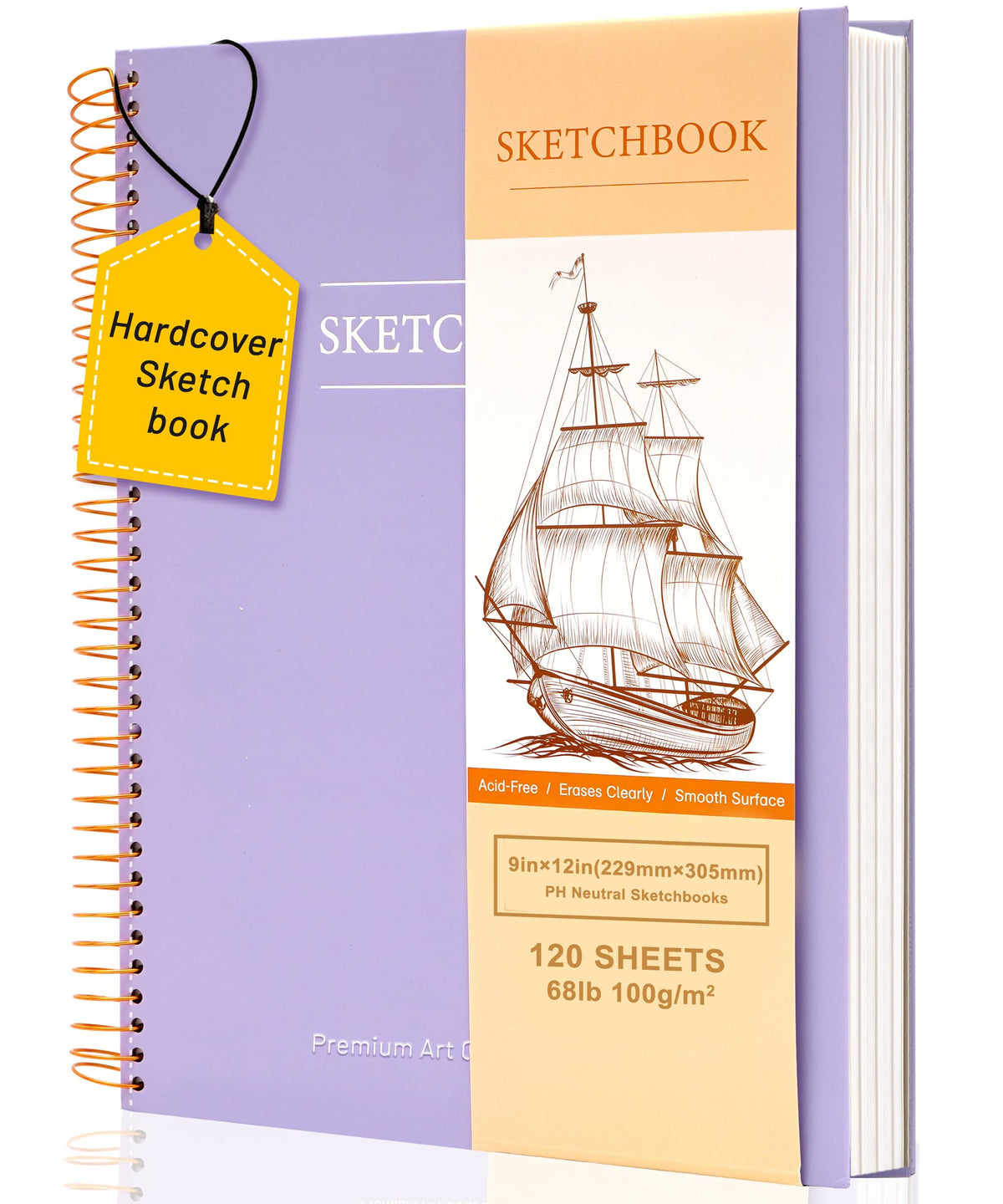 Yoment 9"x12" Hardcover Sketchbook for Drawing，120 Sheets，100GSM