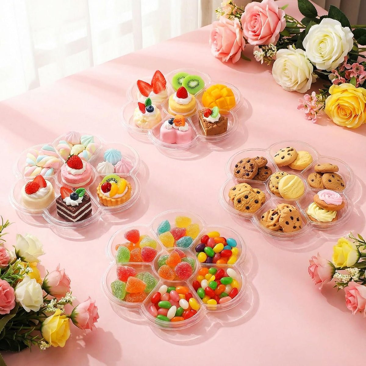 AmazingSpark 50 Pcs Paint Tray Palettes 5.5 in Disposable Flower Paint Tray