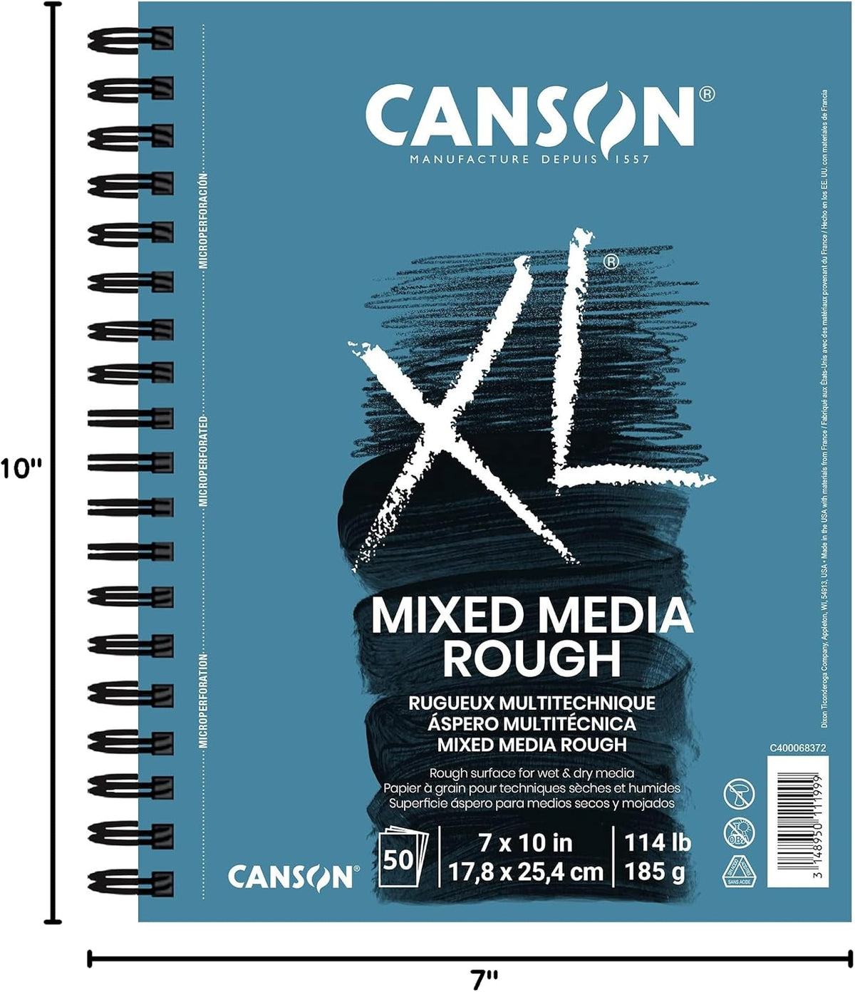 Canson XL Series Mixed Media Paper Pad, White, 7x10 in