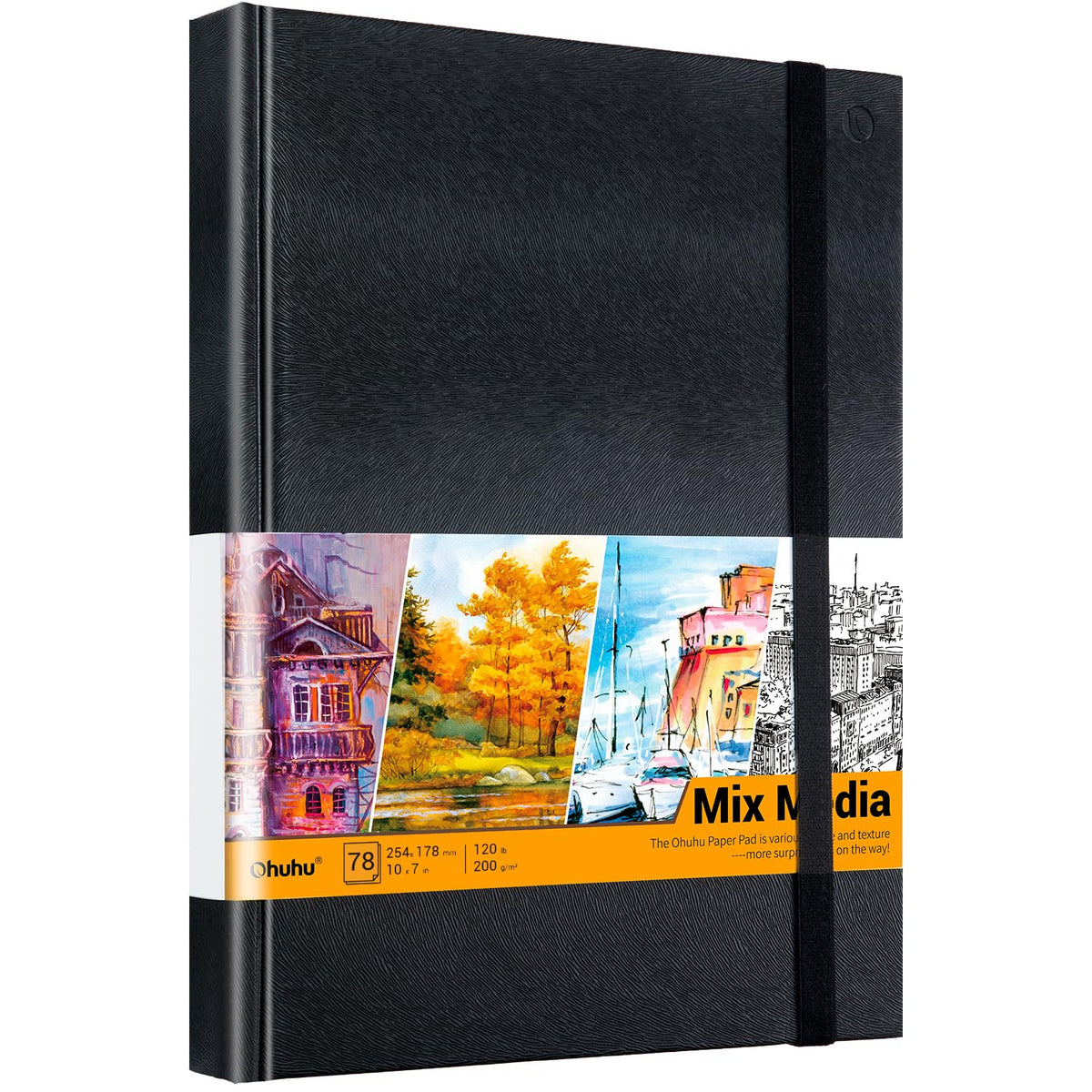 Ohuhu 10"x7" Mix Media Pad Art Sketchbook 78 Sheets for Painting Drawing