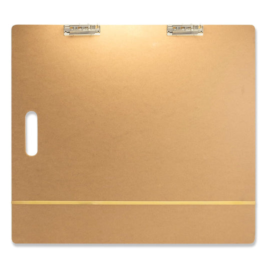 Officemate Artist Sketch Board with Handle, Portable Drawing Board, Tempered Hardboard Surface with Dual Clips & Rubber Band, Art Board for Studio, Classroom & Field Use, 23″ x 26″ (83099)