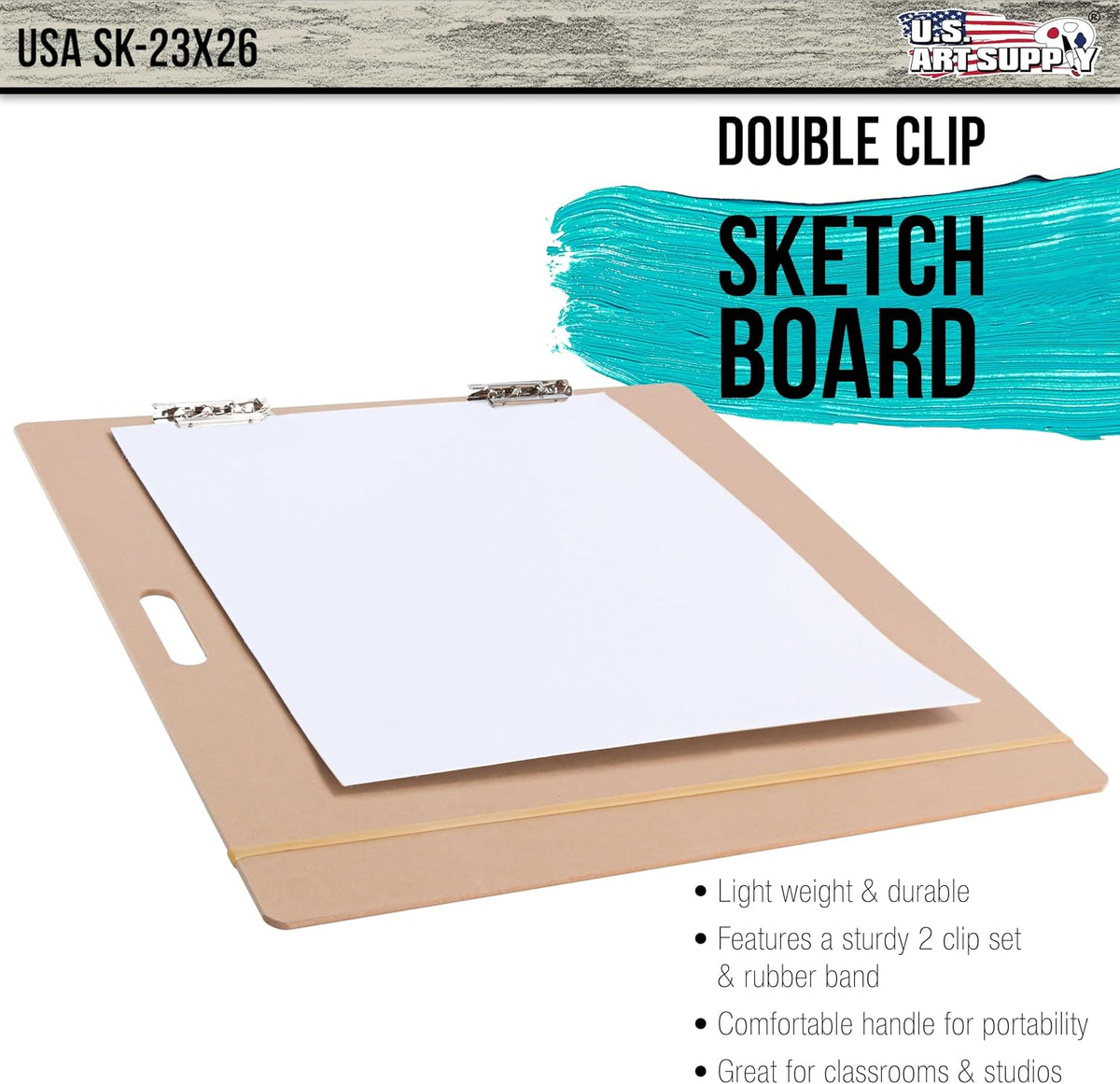 U.S. Art Supply 23" x 26" Artist Sketch Tote Board - Lightweight Hardboard