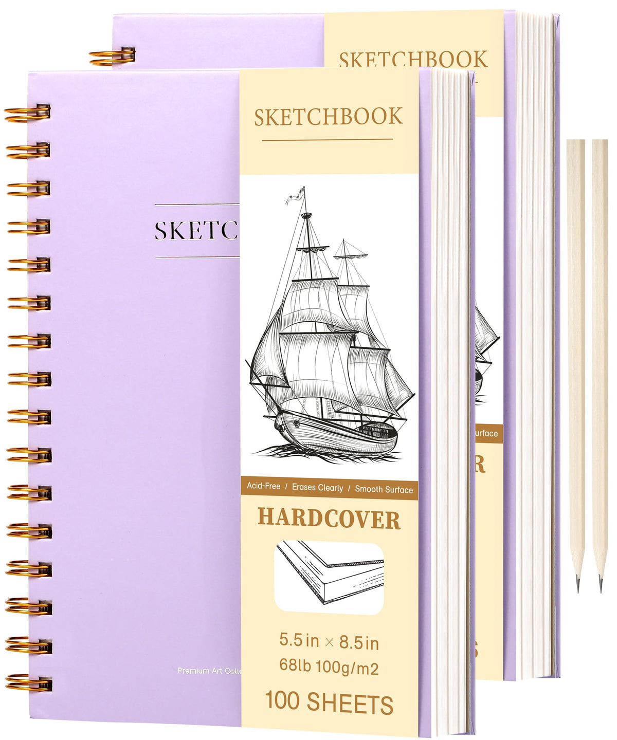 Yoment 9"x12" Hardcover Sketchbook for Drawing，120 Sheets，100GSM