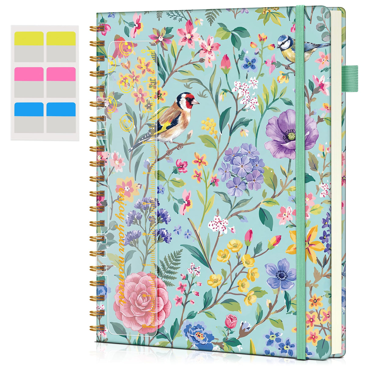 Blank Spiral Notebook Journal 8.5” x 11”, A4 Large Sketch Book for Women Men, 100 GSM Blank Paper Drawing Notebook, Hardcover Spiral Bound Sketchbook for Sketching Work School, Wildflower Mountainside
