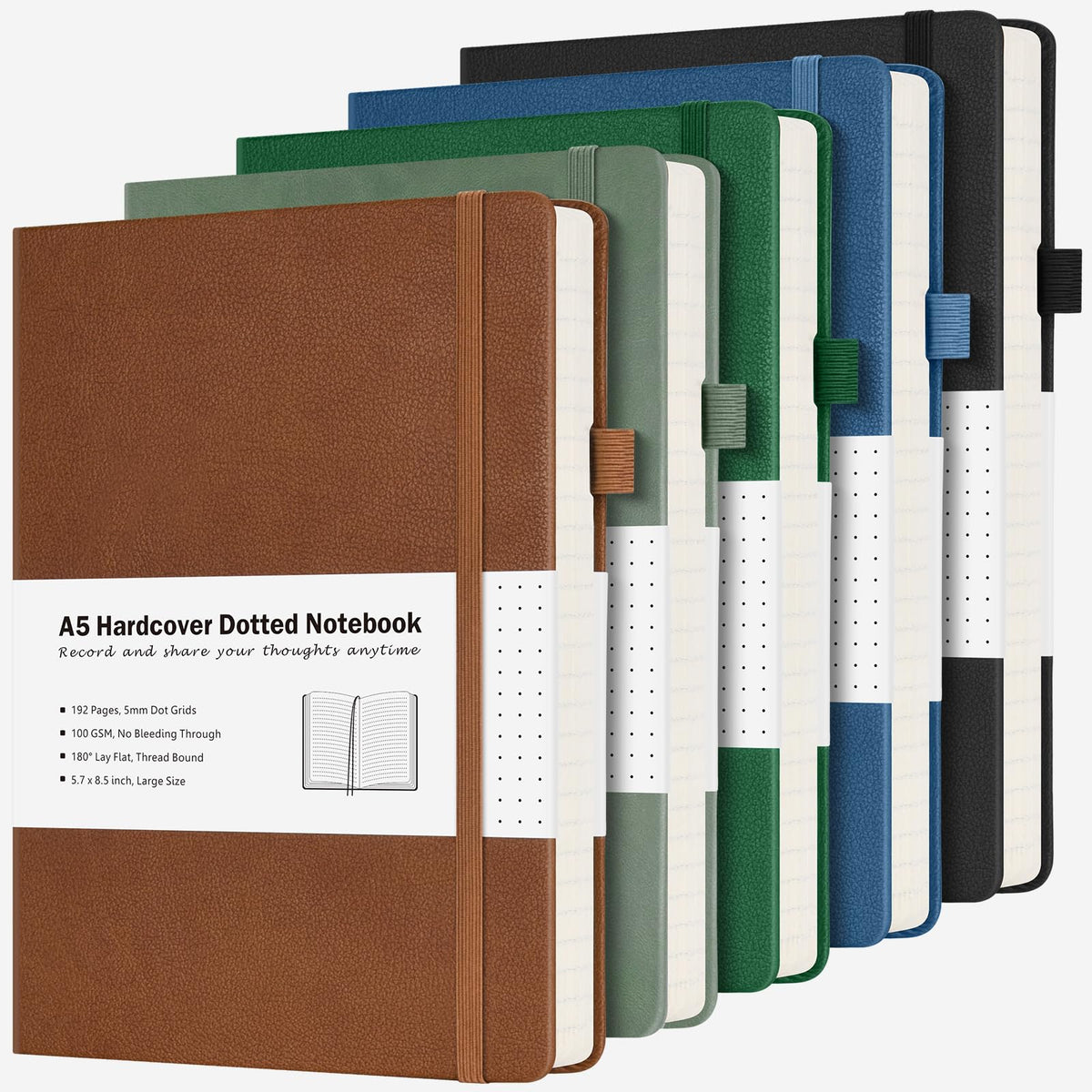 Blank Notebook Journal, 5 Pack Hardcover Sketch Book, No Bleed Thick Paper