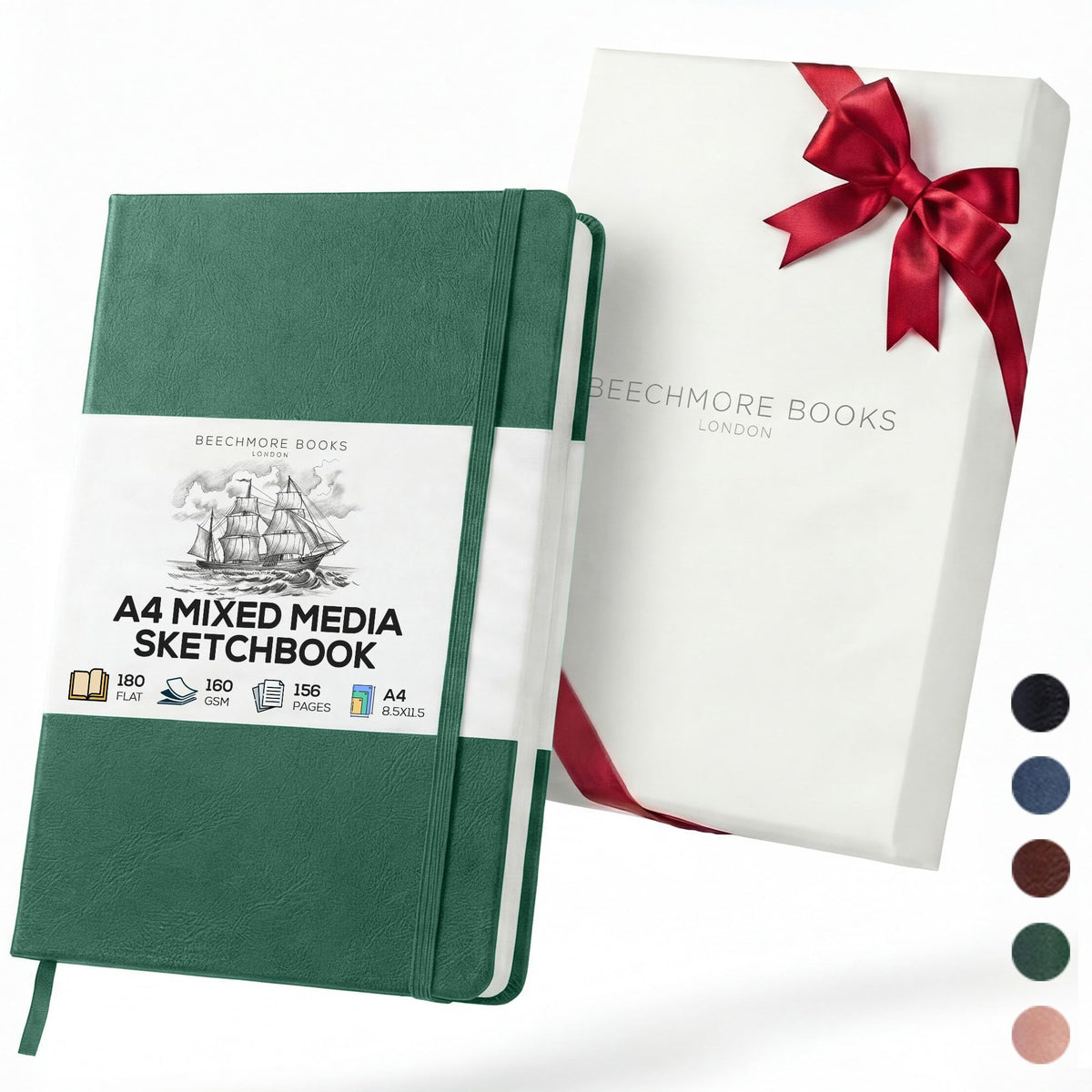 Beechmore Books A5 5.8x8.3 Mixed Media Sketchbook 160 GSM/98LB, Gift Box