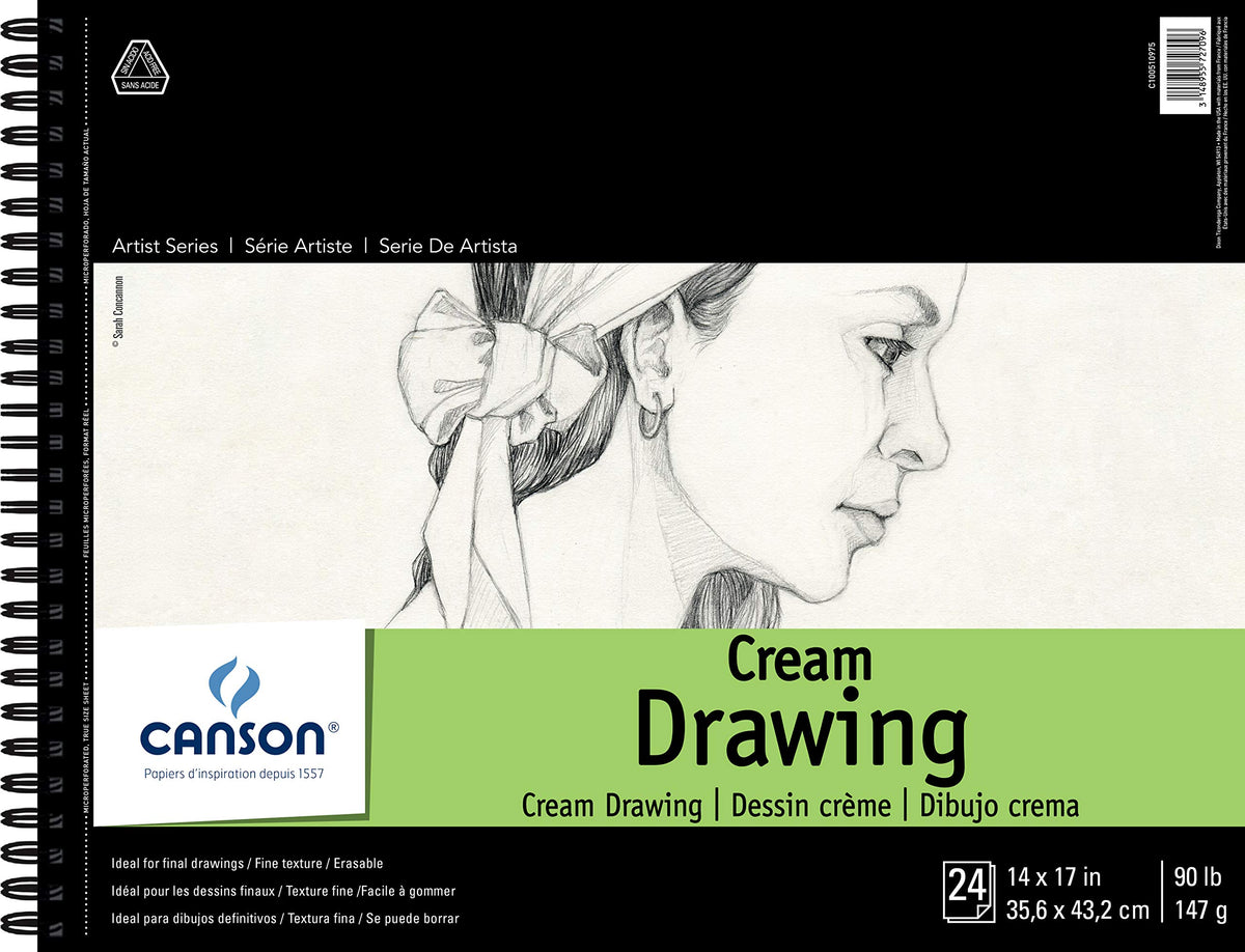 Canson Drawing Paper Art Book, Cream White, 9x12 in