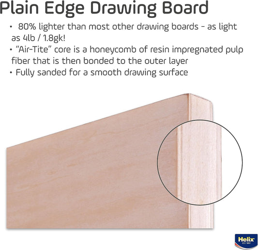 Helix - Wooden Drawing Board - Plain Edge - Lightweight - 24 x 36 inch