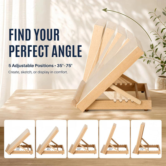 12.5"x16.5" Foldable Beechwood Tabletop Painting Easel